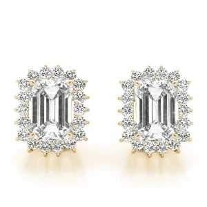 Ettie Lab-Created Yellow Gold Halo Diamond Earrings