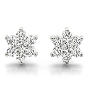 Basbas 0.21 Carat Lab-Created Round cut Diamond Cluster Earrings