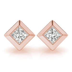 Evi Lab-Created Diamond Rose Gold Studs Earrings