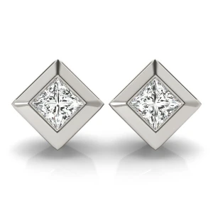 Evi Lab-Created Diamond Silver Studs Earrings