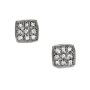  Eura 0.27 Carat Natural Round cut Diamond Cluster Earrings