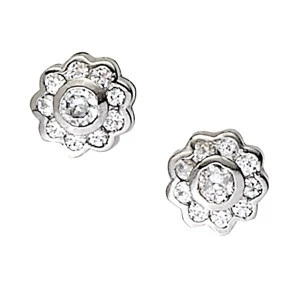 Feena Natural Yellow Gold Diamond Cluster Earrings