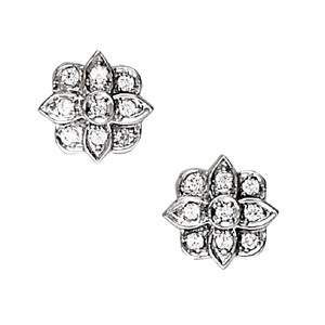  Esta 0.36 Carat Natural Round cut Diamond Cluster Earrings