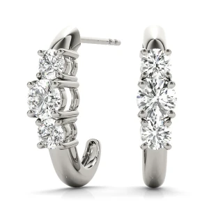  Fina Natural Round cut Designer Diamond Earrings