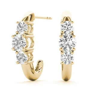 Fina Natural Yellow Gold Designer Diamond Earrings