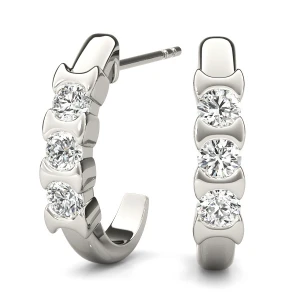 Freddi 0.12 - 0.50 Carat Natural Round cut Diamond Cluster Earrings