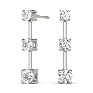 Feiga 0.12 - 1.00 Carat Lab-Created Round cut Journey Diamond Earrings