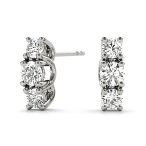 Fruma 0.50 - 1.25 Carat Natural Round cut Diamond Cluster Earrings