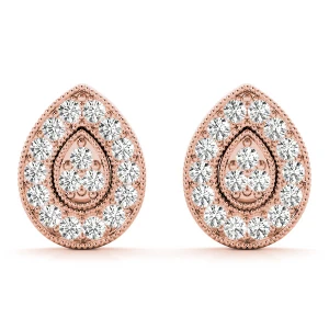 Fari Natural Rose Gold Diamond Cluster Earrings