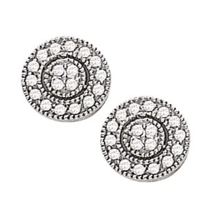 Enas 0.50 Carat Natural Round cut Diamond Cluster Earrings