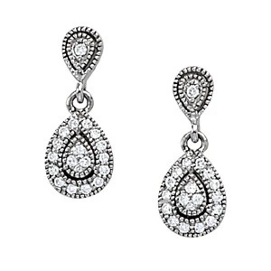 Fenna Natural Round cut Drop Diamond Earrings