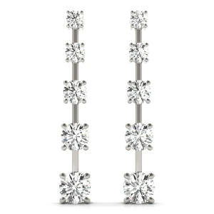 Faika 0.12 - 1.00 Carat Lab-Created Round cut Journey Diamond Earrings