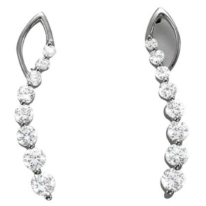  Filipa 0.12 - 0.75 Carat Lab-Created Round cut Journey Diamond Earrings