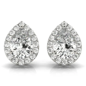  Elyna 0.20 - 3.00 Carat Lab-Created Pear cut Halo Diamond Earrings