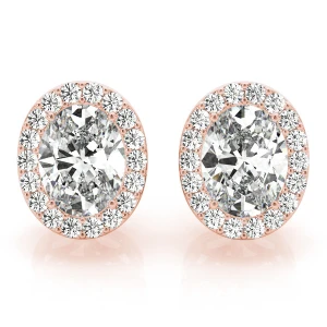  Eily Lab-Created Rose Gold Halo Diamond Earrings