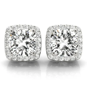 Eudora 0.20 - 3.00 Carat Lab-Created Cushion cut Halo Diamond Earrings