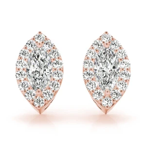  Emera Lab-Created Rose Gold Halo Diamond Earrings