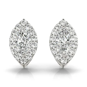 Emera 0.10 - 1.00 Carat Lab-Created Marquise cut Halo Diamond Earrings