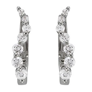Fulki 0.12 - 0.37 Carat Lab-Created Round cut Journey Diamond Earrings