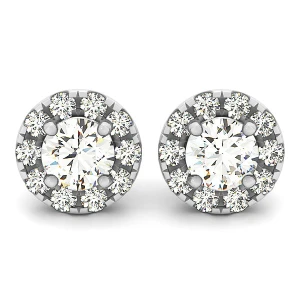 Evia 0.10 - 3.00 Carat Lab-Created Round cut Halo Diamond Earrings
