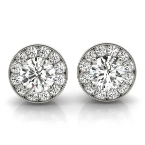 Eliise Lab Grown Silver Halo Diamond Earrings