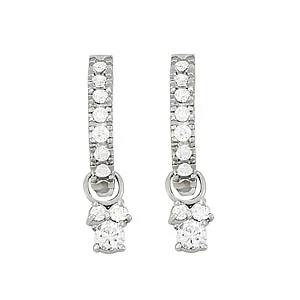 Fayla Natural White Gold Diamond Drop Earrings