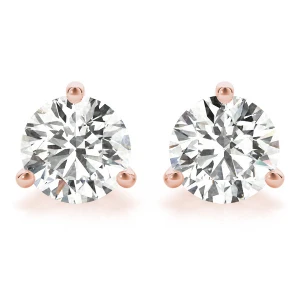 Elivia Lab-Created Diamond Rose Gold Studs Earrings