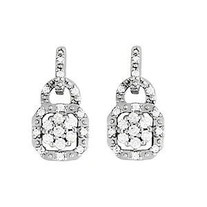 Eilis Natural White Gold Diamond Drop Earrings