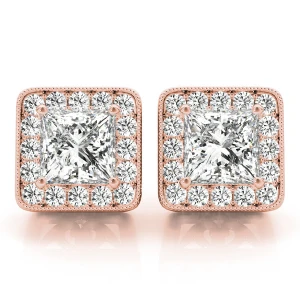  Eteri Natural Rose Gold Diamond Designer Earrings