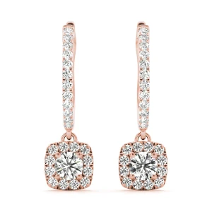 Elianne Lab-Created Rose Gold Halo Diamond Earrings
