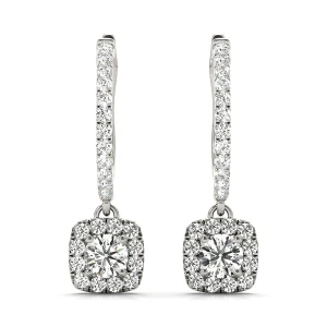 Elianne Lab Grown Silver Halo Diamond Earrings