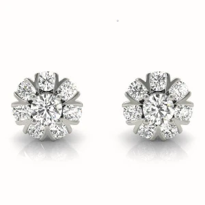  Elese 0.50 Carat Natural Round cut Diamond Cluster Earrings