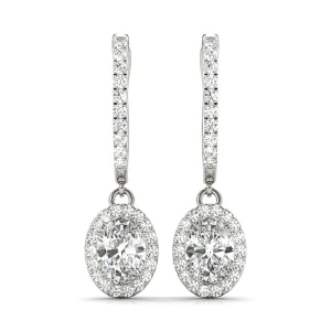Enora Natural Diamond Platinum Womens Drop Earrings