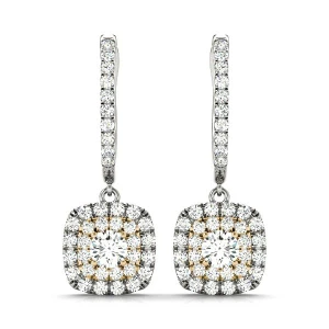 Eyana Natural Diamond Yellow Gold Womens Drop Earrings