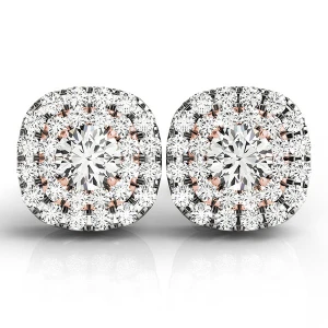 Ebba Lab-Created Rose Gold Halo Diamond Earrings
