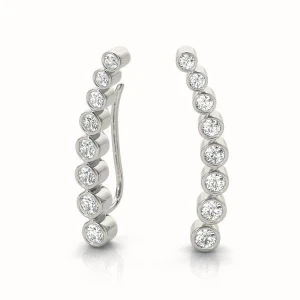 Nicole Lab-Created Round cut Bezel Set  Diamond Earrings