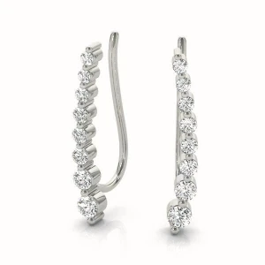 Belle Lab-Created Round cut Prong Set  Diamond Earrings