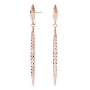 Peter Lab-Created Rose Gold Pave Set  Designer Diamond Earrings