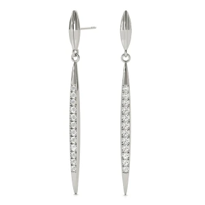 Peter Lab Grown White Gold Pave Set  Designer Diamond Earrings