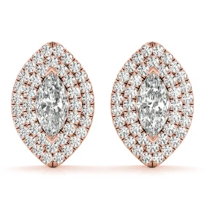 Eui Lab-Created Rose Gold Halo Diamond Earrings