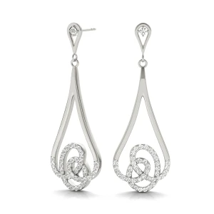 Desmond Lab Grown White Gold Pave Set  Designer Diamond Earrings