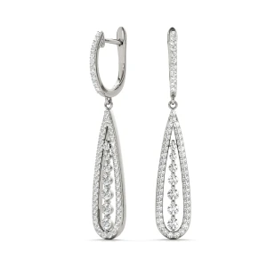 Skylar Lab-Created Round cut Prong Setting  Designer Diamond Earrings