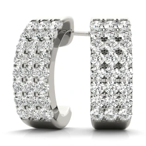 Harmony Lab-Created White Gold Pave Setting  Studs Diamond Earrings