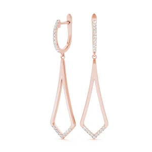 Jocelyn Lab Grown Rose Gold Pave Set  Designer Diamond Earrings