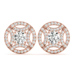 Essi Lab-Created Rose Gold Halo Diamond Earrings