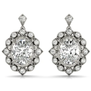 Elza Natural Diamond Womens Drop Earrings