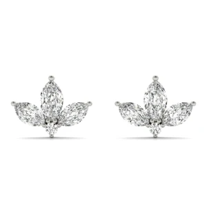 Badah 0.37 Carat Natural Marquise cut Diamond Cluster Earrings
