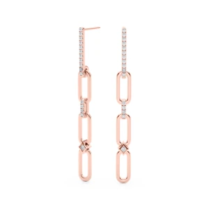 Alden Lab-Created Rose Gold Bezel Set  Designer Diamond Earrings