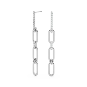 Alden Lab Grown White Gold Bezel Set  Designer Diamond Earrings