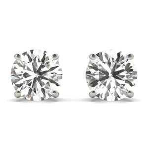 Emeli Lab-Created Diamond Silver Studs Earrings
